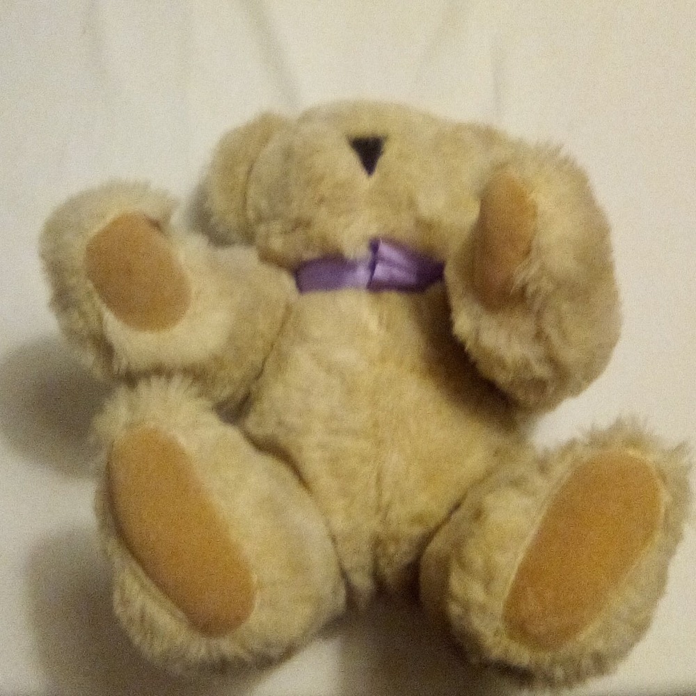Vermont Teddy Bear Co.Classic Jointed Teddy Bear Plush Purple Ribbon Handmade - Picture 4 of 12